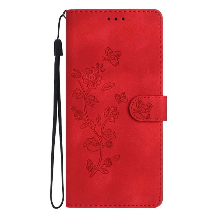 For Google Pixel 6 Flower Butterfly Embossing Pattern Leather Phone Case(Red)