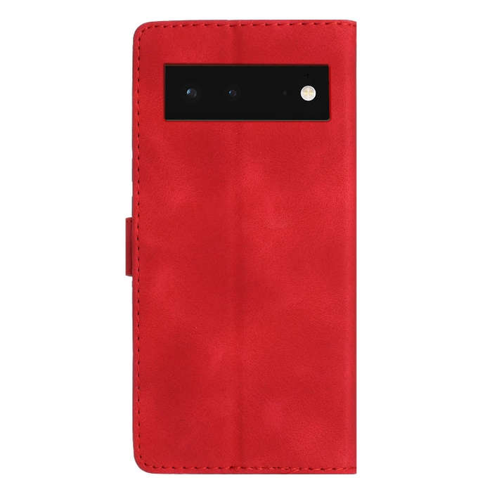 For Google Pixel 6 Flower Butterfly Embossing Pattern Leather Phone Case(Red)