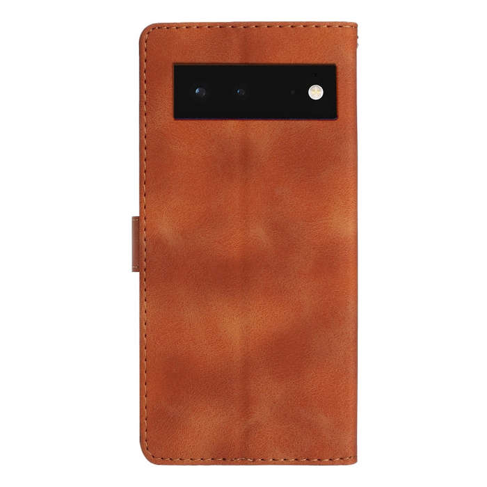 For Google Pixel 6 Flower Butterfly Embossing Pattern Leather Phone Case(Brown)