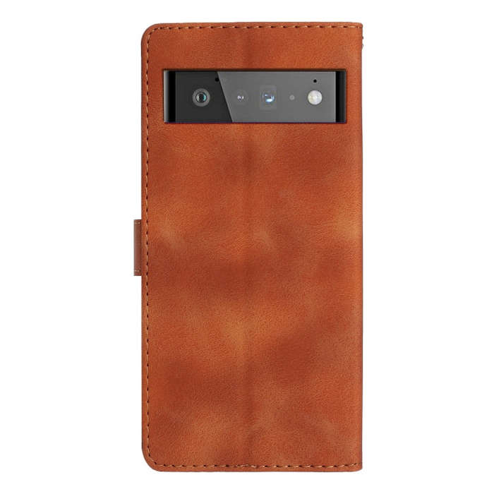 For Google Pixel 6 Pro Flower Butterfly Embossing Pattern Leather Phone Case(Brown)