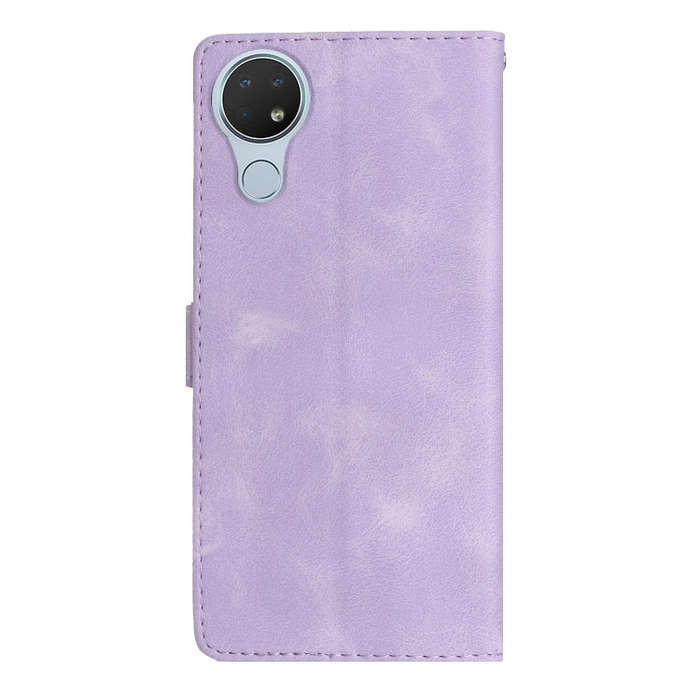 For Nokia 6.2 / 7.2 Flower Butterfly Embossing Pattern Leather Phone Case(Purple)