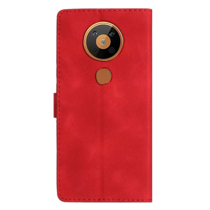 For Nokia 5.4 Flower Butterfly Embossing Pattern Leather Phone Case(Red)