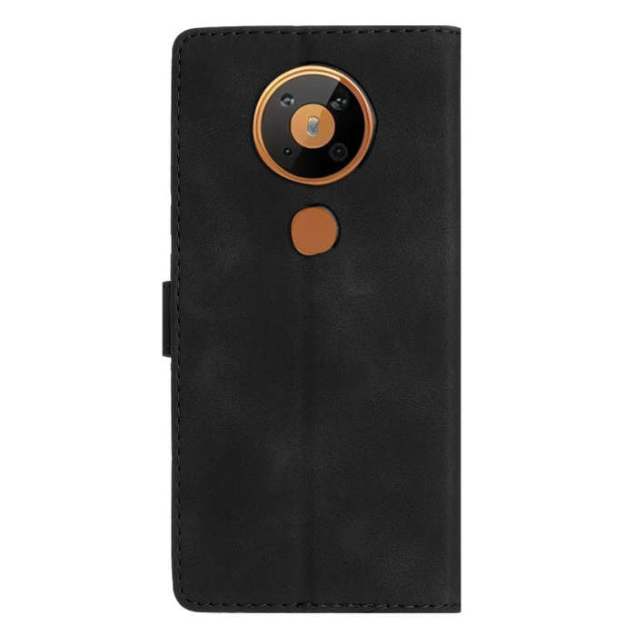 For Nokia 5.4 Flower Butterfly Embossing Pattern Leather Phone Case(Black)