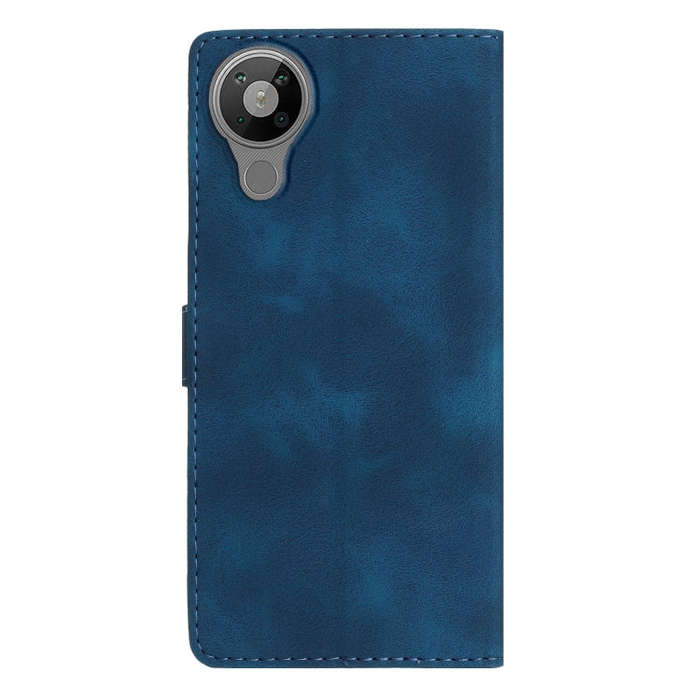 For Nokia 5.3 Flower Butterfly Embossing Pattern Leather Phone Case(Blue)