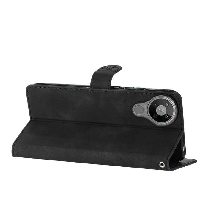 For Nokia 5.3 Flower Butterfly Embossing Pattern Leather Phone Case(Black)