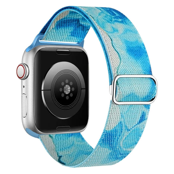 For Apple Watch Ultra 2 49mm Painted Pattern Nylon Replacement Watch Band(Ocean Blue)