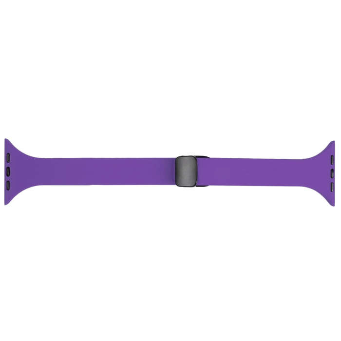 For Apple Watch Series 9 41mm Magnetic Buckle Slim Silicone Watch Band(Dark Purple)