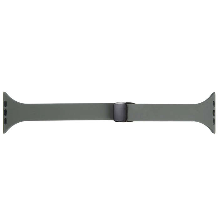 For Apple Watch Series 9 41mm Magnetic Buckle Slim Silicone Watch Band(Army Green)