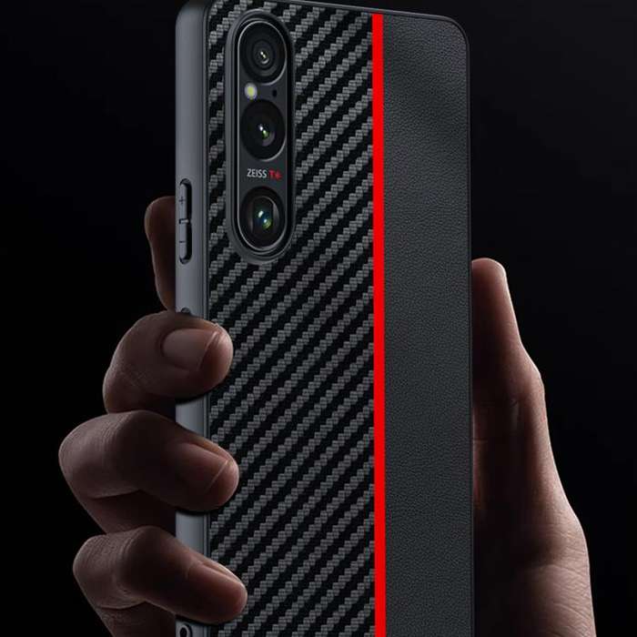 For Sony Xperia 1 VII Ultra-thin Carbon Fiber Texture Printing Phone Case(Black Yellow)