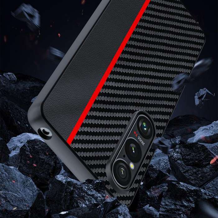 For Sony Xperia 1 VII Ultra-thin Carbon Fiber Texture Printing Phone Case(Black Yellow)