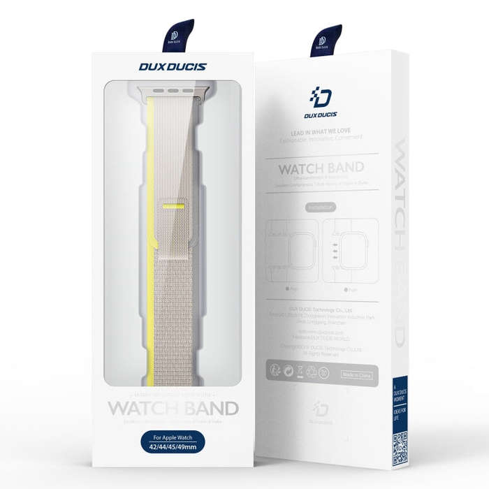 For Apple Watch SE 2023 44mm DUX DUCIS YJ Series Nylon Watch Band(Yellow)