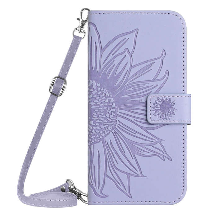For OnePlus Nord 4 5G Skin Feel Sun Flower Embossed Leather Phone Case with Lanyard(Purple)