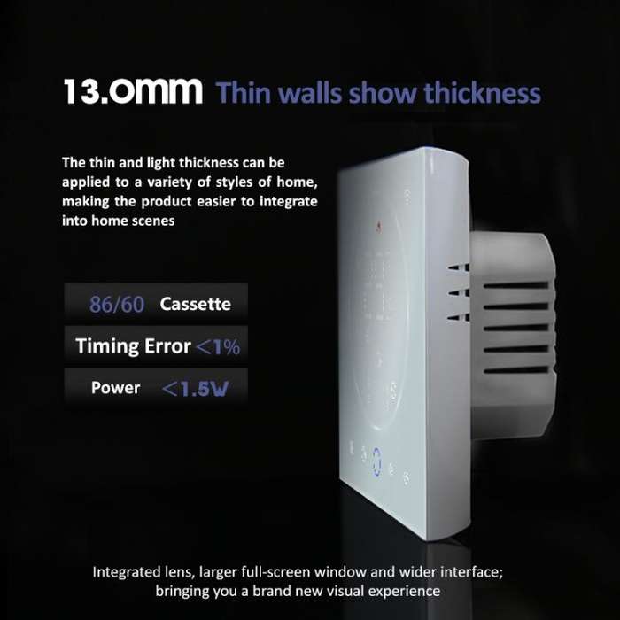 BHT-008GALW 95-240V AC 5A Smart Home Water Heating LED Thermostat With WiFi(White)