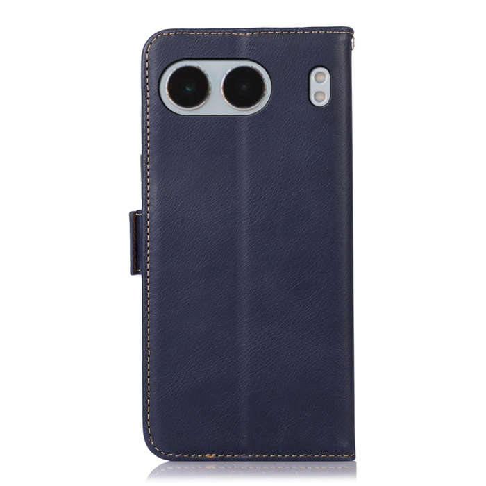 For OnePlus Nord 4 Magnetic Crazy Horse Texture Genuine Leather RFID Phone Case(Blue)