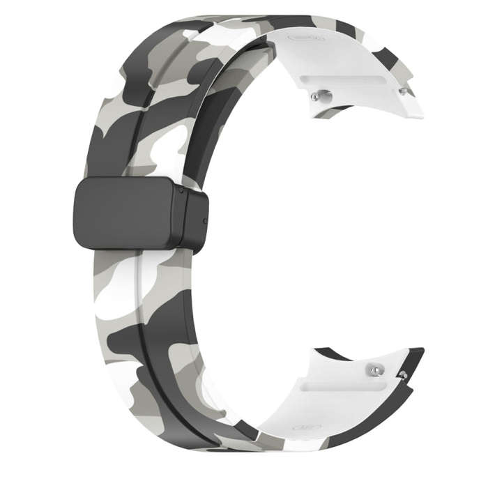 For Samsung Galaxy Watch5 / 5 Pro / Watch 4 / 4 Classic Magnetic Clasp Camouflage Silicone Watch ...