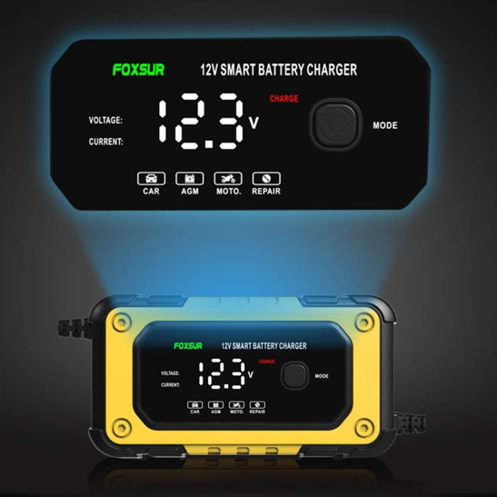FOXSUR FBC1206E 6A 12V Car / Motorcycle Smart Battery Charger(UK Plug)