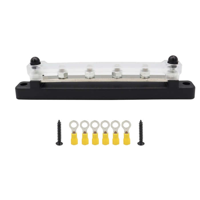 CP-3124 RV Yacht 150A High Current Single-row 4-way Busbar with 6pcs Terminals