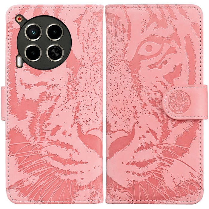 For Tecno Camon 30 4G / 5G Tiger Embossing Pattern Flip Leather Phone Case(Pink)