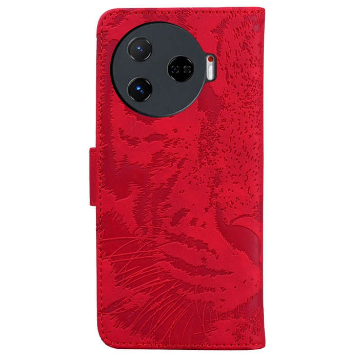 For Tecno Camon 30 Pro Tiger Embossing Pattern Flip Leather Phone Case(Red)