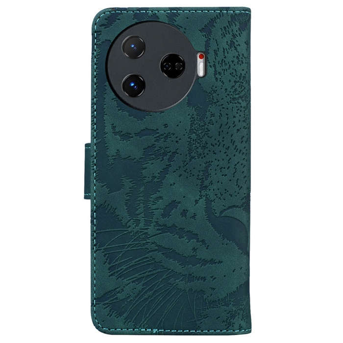For Tecno Camon 30 Pro Tiger Embossing Pattern Flip Leather Phone Case(Green)