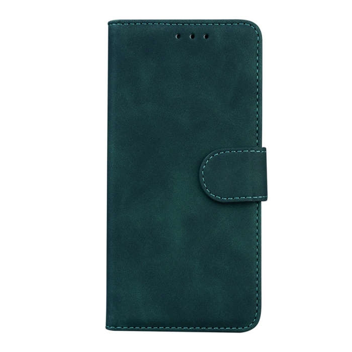 For Motorola Moto G85 Skin Feel Pure Color Flip Leather Phone Case(Green)