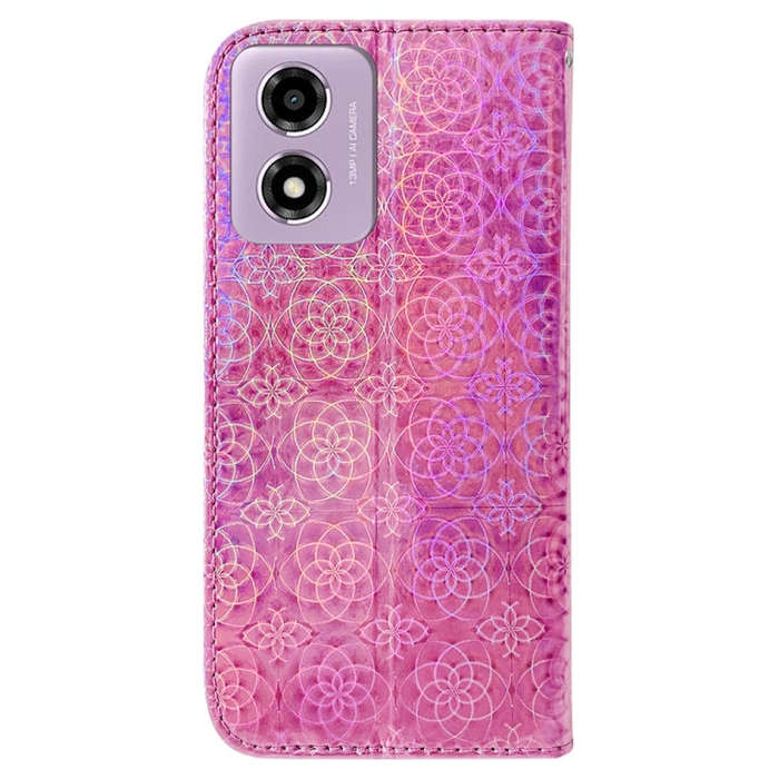For Motorola Moto G04s / Moto E14 Colorful Magnetic Buckle Leather Phone Case(Pink)