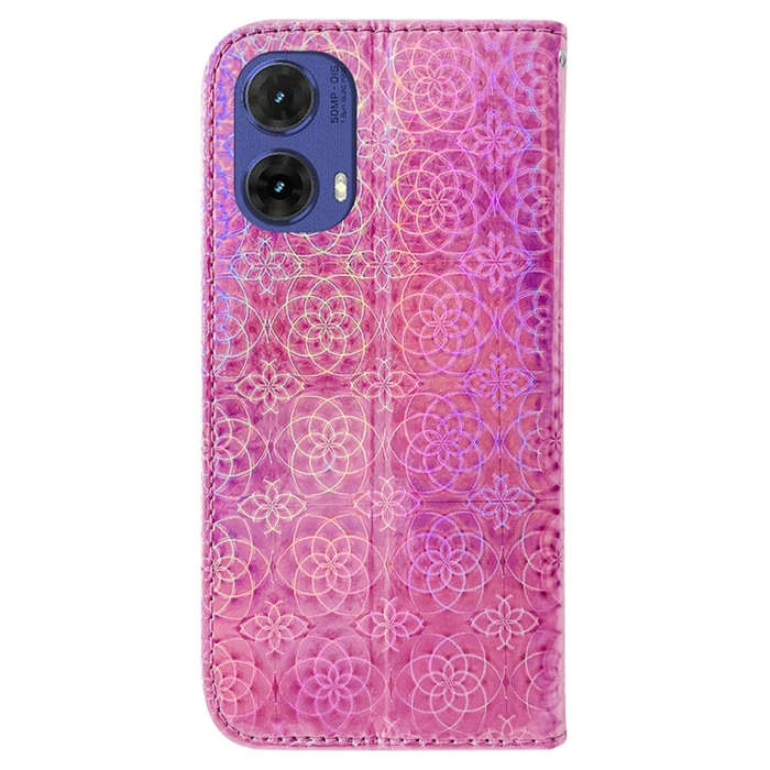 For Motorola Moto G85 Colorful Magnetic Buckle Leather Phone Case(Pink)