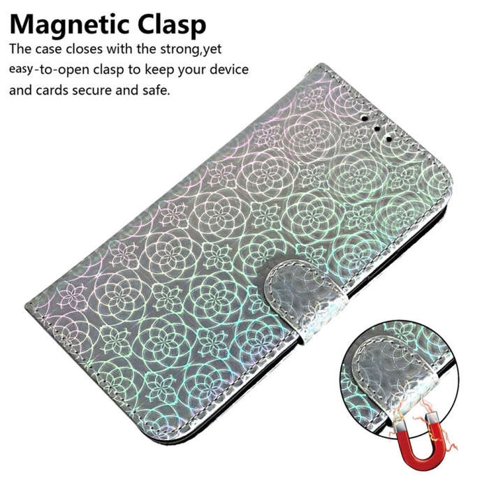 For Motorola Moto G85 Colorful Magnetic Buckle Leather Phone Case(Silver)