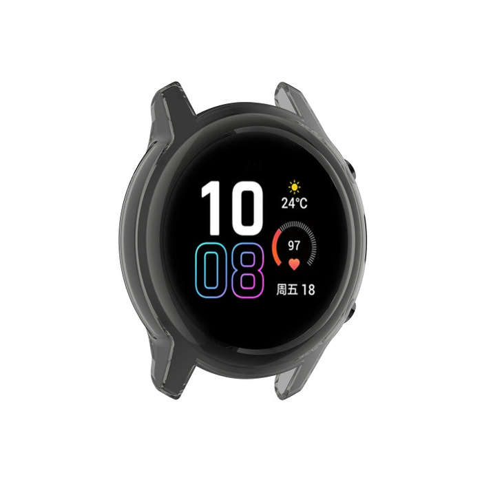 For Huawei Honor Magic watch2 42mm TPU Wrapped Empty Half Case Watch Case(Transparent Black)