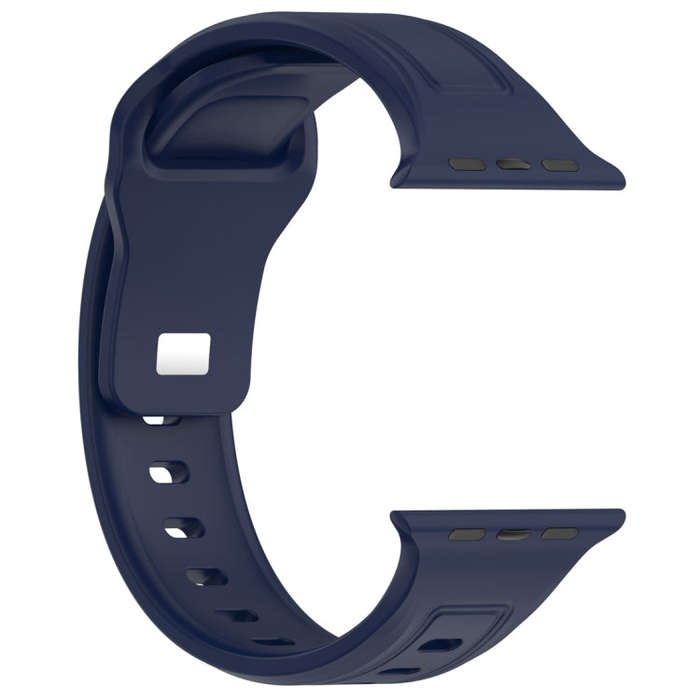 For Apple Watch 9 45mm Square Buckle Silicone Watch Band(Midnight Blue)