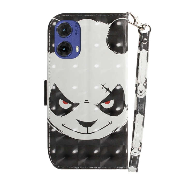 For Motorola Moto G85 3D Colored Flip Leather Phone Case(Angry Bear)