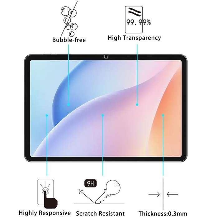For Doogee Tab A9 10.1 inch 2pcs 9H 0.3mm Explosion-proof Tempered Glass Film