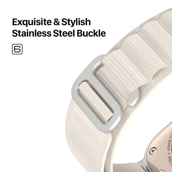 For Apple Watch SE 2023 44mm DUX DUCIS GS Series Nylon Loop Watch Band(Starlight)