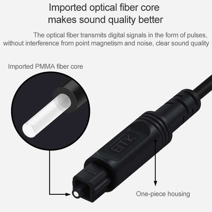 5m EMK OD2.2mm Digital Audio Optical Fiber Cable Plastic Speaker Balance Cable(Sky Blue)
