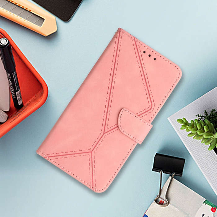 For Honor X6b Stitching Embossed Leather Phone Case(Pink)