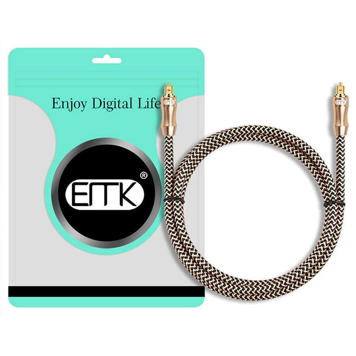 10m EMK OD6.0mm Gold-plated TV Digital Audio Optical Fiber Connecting Cable
