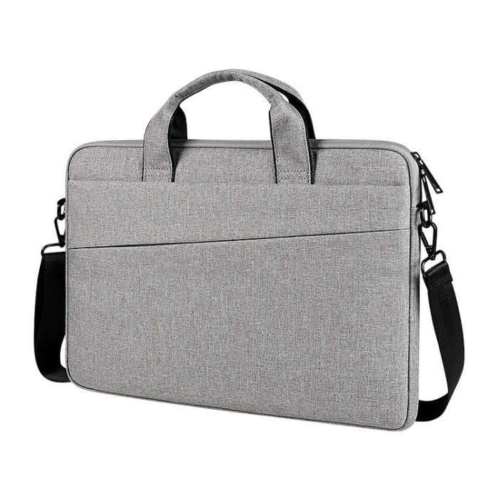 For 14.1 inch ST01S Waterproof Oxford Laptop Diagonal Shoulder Handbag(Light Grey)
