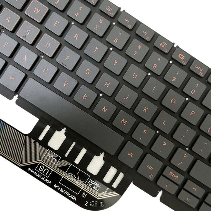 For Dell Inspiron G15 5510 5511 5515 5520 US Version Orange Backlight Laptop Keyboard(Black)