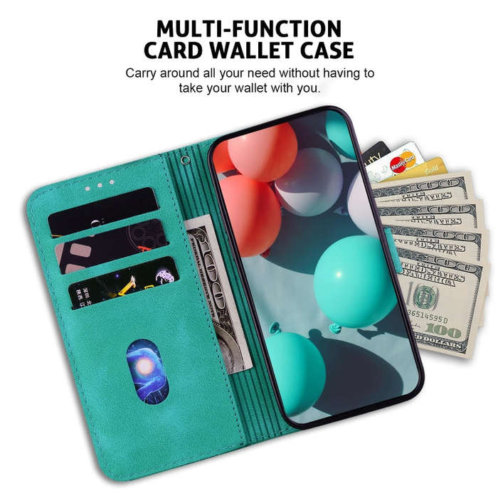 For Sony Xperia 1 IV Seven-shaped Embossed Leather Phone Case(Green)