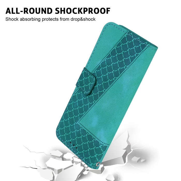 For Sony Xperia 1 IV Seven-shaped Embossed Leather Phone Case(Green)