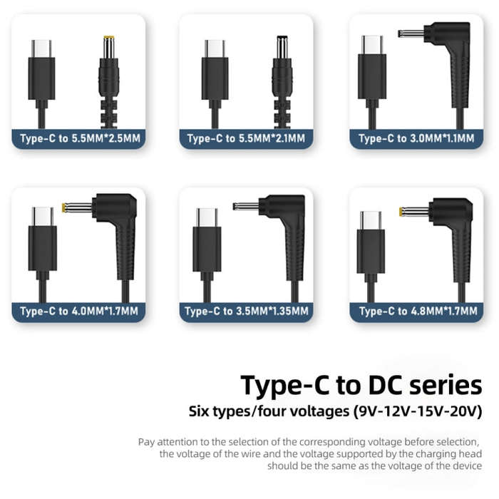 20V 3.5 x 1.35mm DC Power to Type-C Adapter Cable
