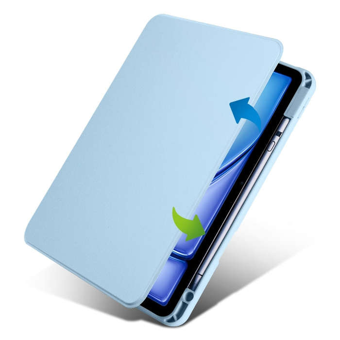 For iPad Air 11 2025 / 2024 Acrylic 360 Rotation Detachable Leather Tablet Case(Ice Blue)