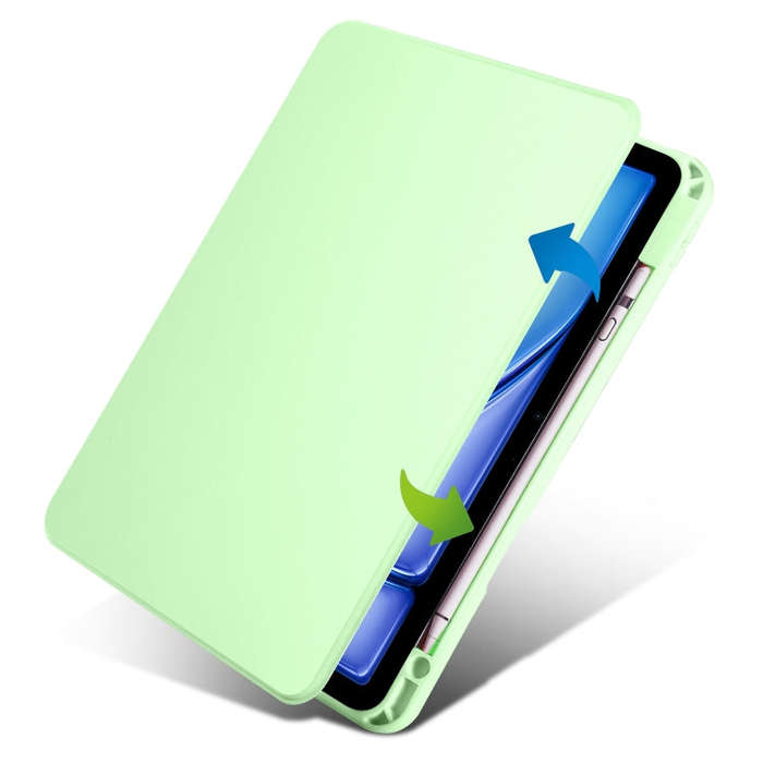 For iPad Air 11 2025 / 2024 Acrylic 360 Rotation Detachable Leather Tablet Case(Green)