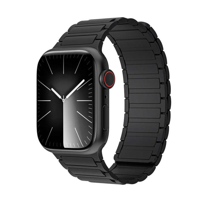 For Apple Watch Series 5 44mm Magnetic Loop Silicone Watch Band(Black)