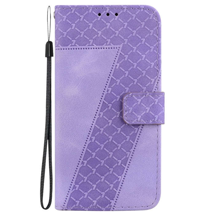 For Motorola Moto G85 Seven-shaped Embossed Leather Phone Case(Purple)