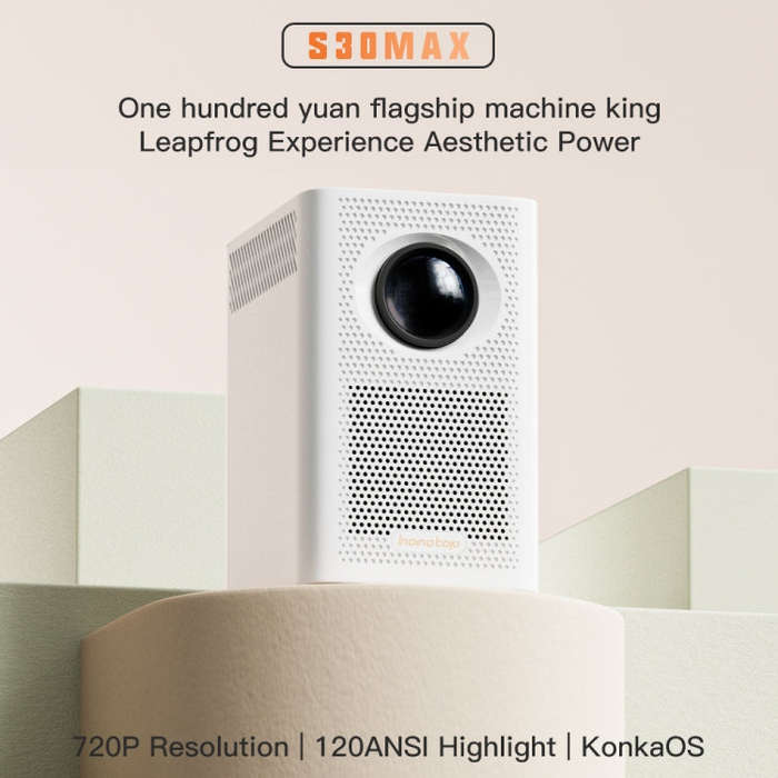S30 Max Android 10 OS HD Portable WiFi Mobile Projector, Plug Type:AU Plug(Black)