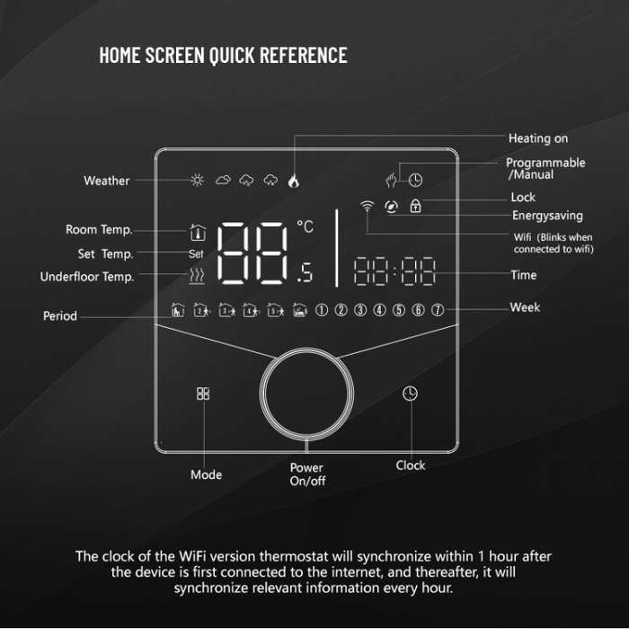 BHT-009GBLW Electric Heating WiFi Smart Home LED Thermostat(White)