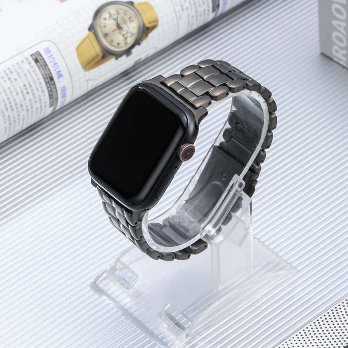 For Apple Watch SE 2023 44mm Five Beads Titanium Steel Watch Band(Grey)