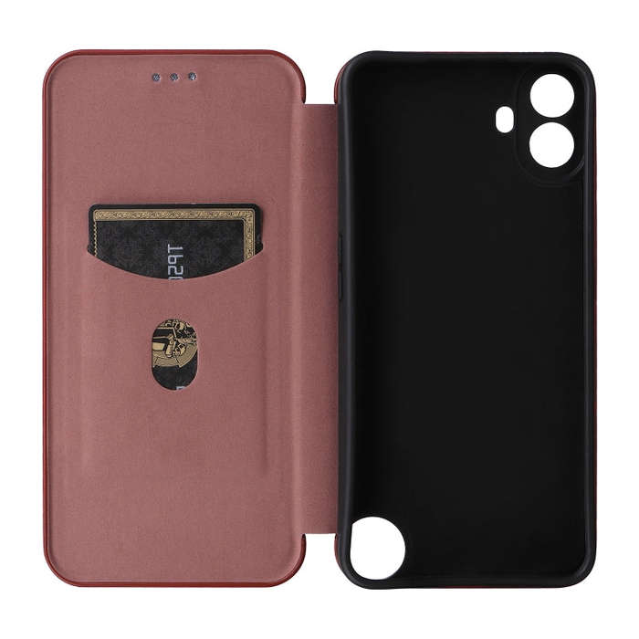 For Nothing CMF Phone 1 Carbon Fiber Texture Flip Leather Phone Case(Brown)
