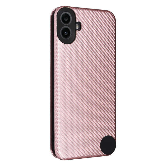 For Nothing CMF Phone 1 Carbon Fiber Texture Flip Leather Phone Case(Pink)